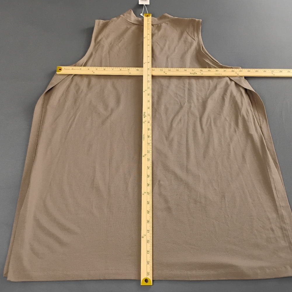 EILEEN FISHER Mock Neck Tunic Top Women's Size 1X Brow Light NWT ($109) - Picture 14 of 16